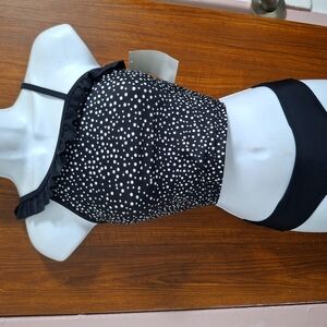 Black and White Polka Dot Bikini Set